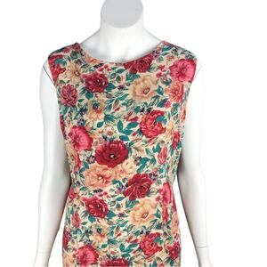 Parsons Place Dress Sleeveless Floral Midi Womens Size L